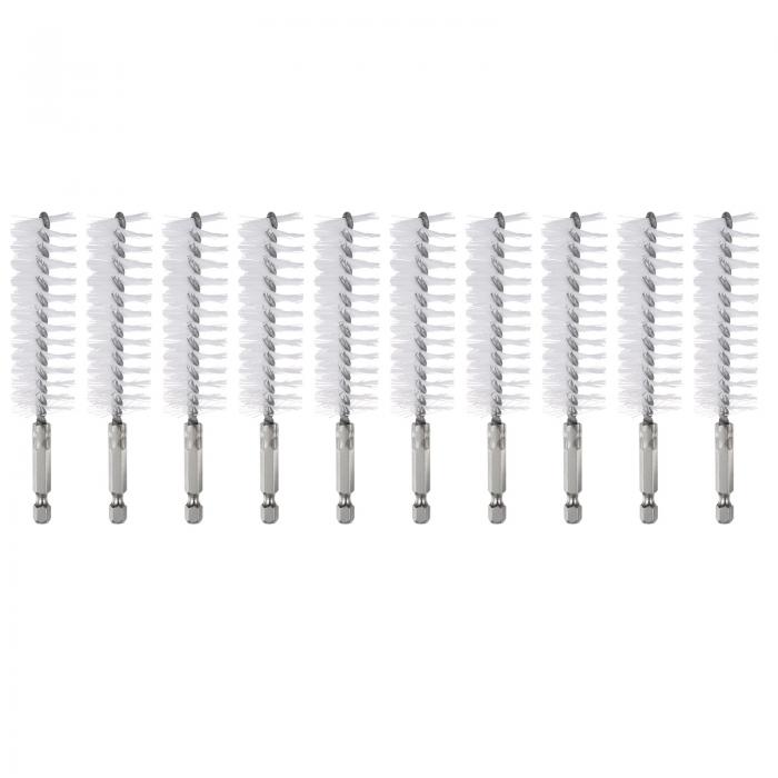 10個 ナイロンボアブ ラシ25mm Dia 4.5"ロングクリーニングツイ ストワイヤーブ ラシハンドル付き1/4"..