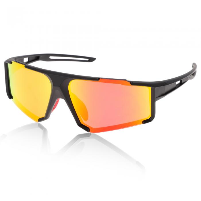 Hihaha メガネ オートバイ用ゴーグル 紫外線防止セルロース サイクリングサングラス レッドレンズ ブラックフレーム