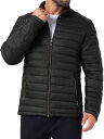 TATT 21 メンズ 冬 無地 スタンドカラー ジッパー キルティング パファージャケット パッド入りアウターウェア ブラック XL