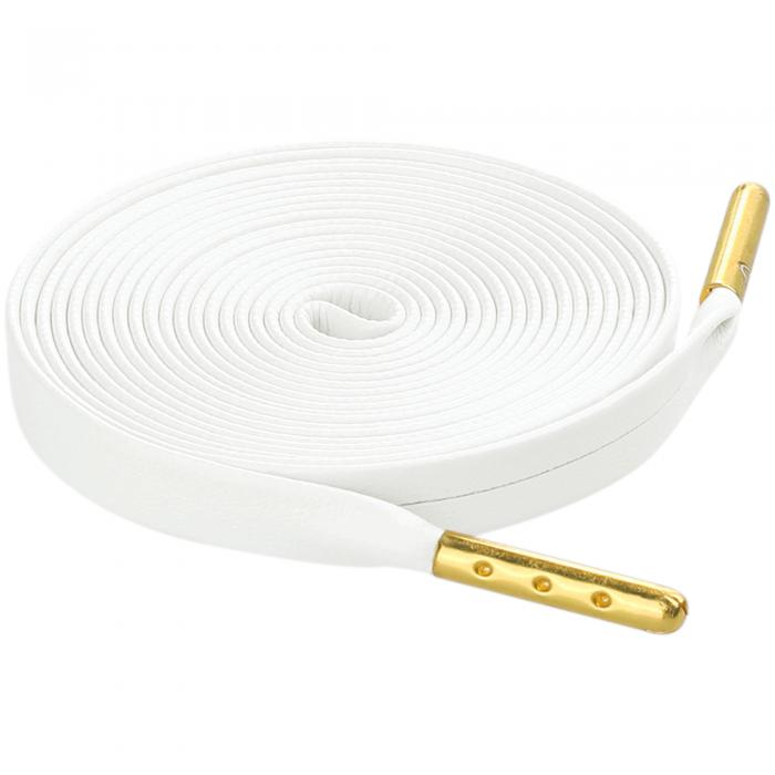 Elerevyo ユニセックス PUレザー フラット靴ひも スニーカー ブーツ用 1組 ホワイト 100cm