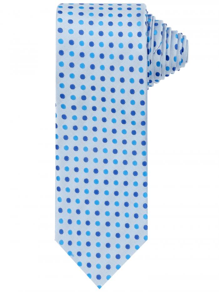 Elerevyo メンズ ドット柄 セルフタイ ネクタイ 織り クラシック幅 サテン 光沢 結婚式用 クラシック パステルブルー One Size