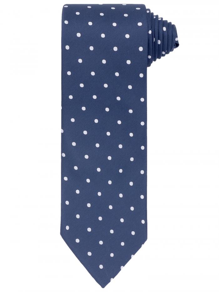 Elerevyo メンズ ドット柄 セルフタイ ネクタイ 織り クラシック幅 サテン 光沢 結婚式用 クラシック 濃紺 One Size