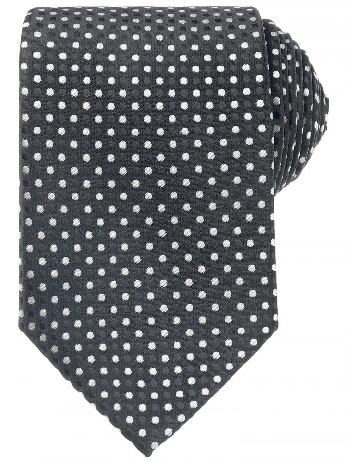Elerevyo メンズ ドット柄 セルフタイ ネクタイ 織り クラシック幅 サテン 光沢 結婚式用 クラシック 黒と白のドット One Size
