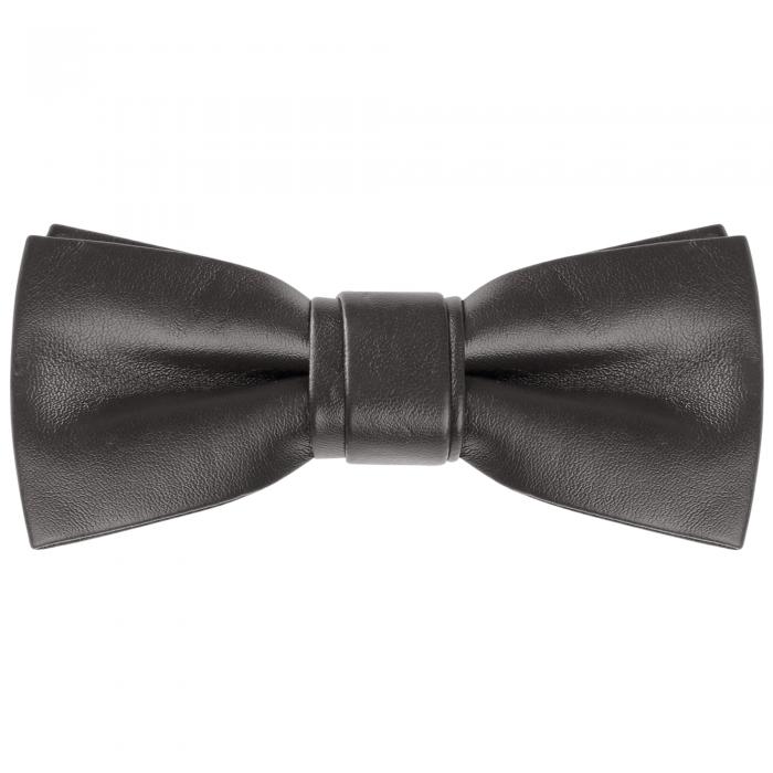 Elerevyo メンズファッションPUレザーシングルレイヤーカジュアル蝶ネクタイ ダークブラウン One Size