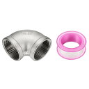 304ステンレス鋼90度エルボーねじ込みパイプ継手G1-1/4"女性からG1-1/4"女性鋳造パイプ継手シールテープ付き配管排水管暖房システム