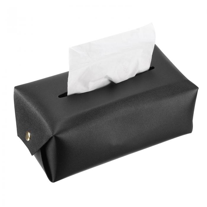 ティッシュボックスカバー ボタン付き 長方形ティッシュボックスホルダー PUレザー フェイシャルティッ..