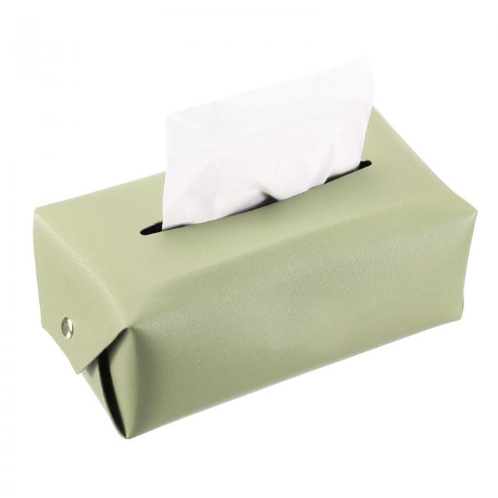 ティッシュボックスカバー ボタン付き 長方形ティッシュボックスホルダー PUレザー フェイシャルティッ..