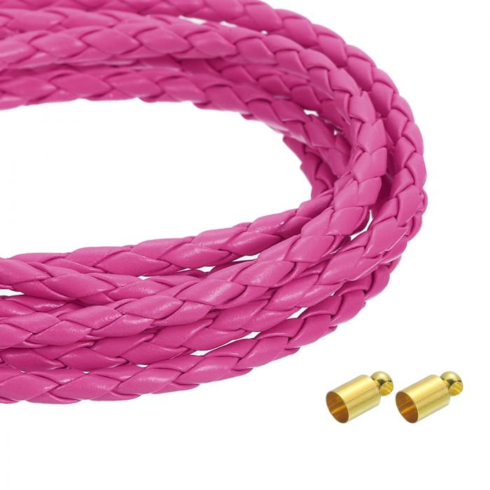 4mm 2.19ヤード 編み込みレザーコード ラウンドソフト宝石レザーロープ 宝石 ネクタイ作り ネックレス..