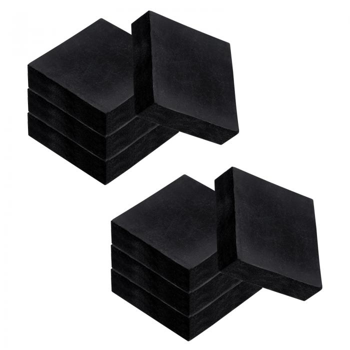 8個のゴム製防振パッド、2" x 2" x 0.6"の正方形ゴム製ショック吸収ワッシャーパッド、ノンスキッドプ..