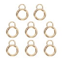 8個 スプリングOリングクリップ メタルスプリングク ラスプキーリング ひょうたん形 キーチェーンスナップバックルアクセサリー 財布 ショルダーバッグ ランヤード レザーDIYクラフト用 金色 小さめ