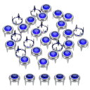 120個 ラインストーンスタッドリフィル 6mm/0.24"ラインストーンクロービーズネイルヘッド リベットメタルボールリベットデコラティブ DIYレザークラフト製作用 財布 衣類 靴 ベルト ブルー