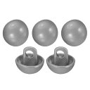 5個入り14Lメタルラウンドフラットボタン9mm 11/32インチシングルホールクラフト用交換ボタン、男性用女性用スーツウールコートシャツズボン製作、グレー