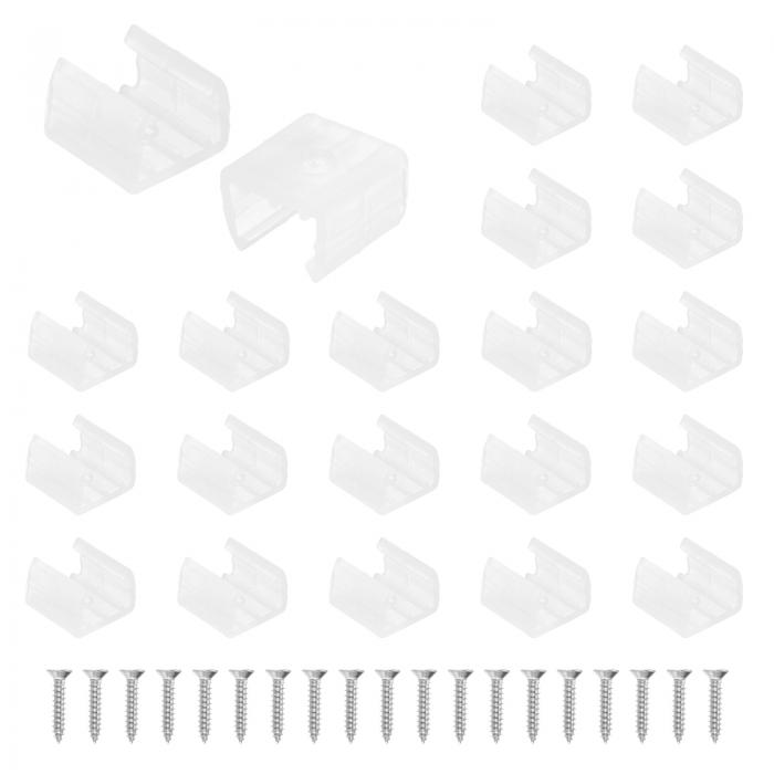 LEDネオン取り付けクリップホルダー 10mm-12mm幅LEDネオンソフトライトストリップ用 取り付けブ ラケッ..