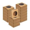 クラフトソープボックス 60個 3.1" x 3.1" x 1.18" ミニクラフトトリートボックス 透明窓付き キャンディ クッキー ギフト パーティー 記念品 お菓子 パッケージング用 (茶色)