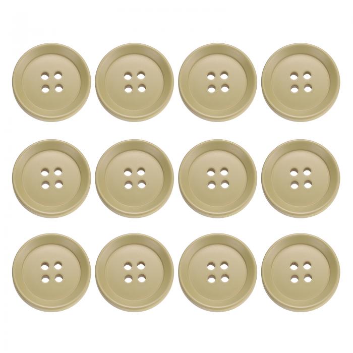 12個のボタン 23 mm（0.91インチ）4つの穴 樹脂製丸型クラフト用交換ボタン 衣類DIYクラフト装飾用 ダ..
