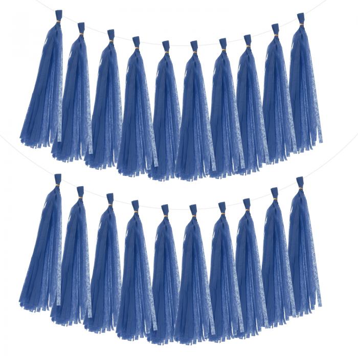 20個 タッセルガーランドバナー ストリーマーパーティー装飾用ティッシュペーパー バレンタインデー 女性用誕生日装飾 ロープと結束ワイヤー付き(黒緑 14.6イ...