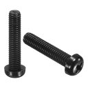 100個 M6x30mm スレッド ナイロン フィ リップス クロス パン ヘッド マシン スクリュー ボルト 黒