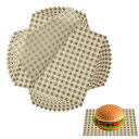 食品用ワックスペーパーシート100枚 7 x 7インチ 潤滑油プルーフ包装紙シート サンドイッチハンバーガーパン用 チェッカースクエアフードバスケットライナー ...