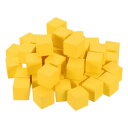 80個 木製ブロック 2.5cm未仕上げ 木製キューブ DIYクラフトプロジェクト用 無地 角ブロック パーソナライズされたギフト イエロー