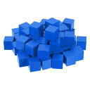 80個 木製ブロック 2.5cm未仕上げ 木製キューブ DIYクラフトプロジェクト用 無地 角ブロック パーソナライズされたギフト ブルー