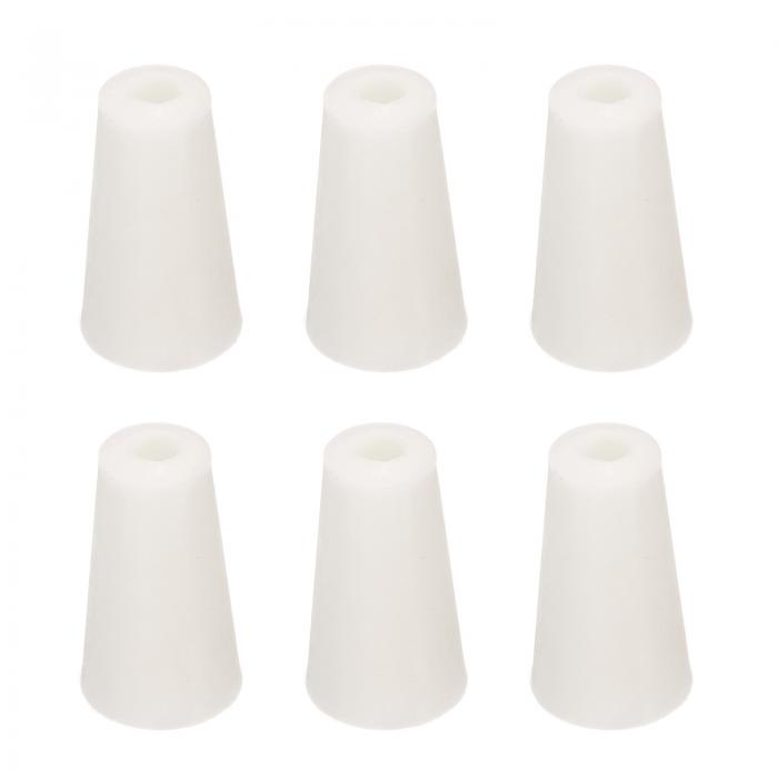 テーパー形状シリコンストッパー11?15mm 6個入りホワイトテーパーラボシールプラグ シール用 穴付き