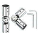 PATIKIL 窓 角カーテンロッドコネクター 2個セット 調整可能なカーテンロッドコーナーコネクター 3/4" ベイウィンドウカーテンロッド用 ヒンジ付きエルボーコネクター 明るいシルバー