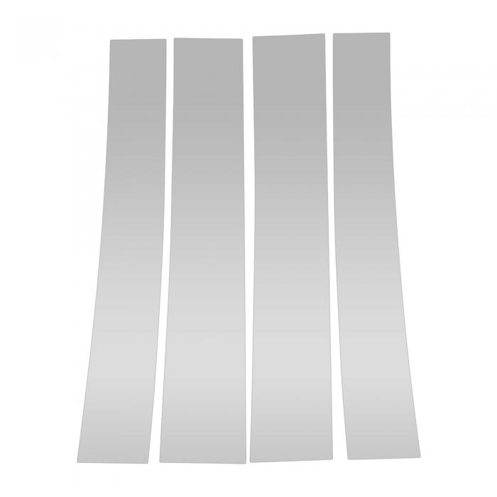 VekAuto Cadillacに対応エスカレード2007-2014用4個ドアピラーウィンドウトリムシルバートーンフロントレフトライトアンチスクラッチステッカーピラーポストドアアウターエクステリアカバー