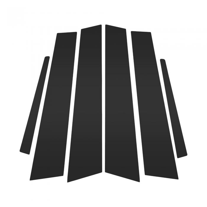 VekAuto Cadillacに対応ATS 2013-2015用6個セットのドアピラーウィンドウトリム ブラック フロント リア 左右 アンチスクラッチステッカーピラーポスト ドアアウターエクステリアカバー