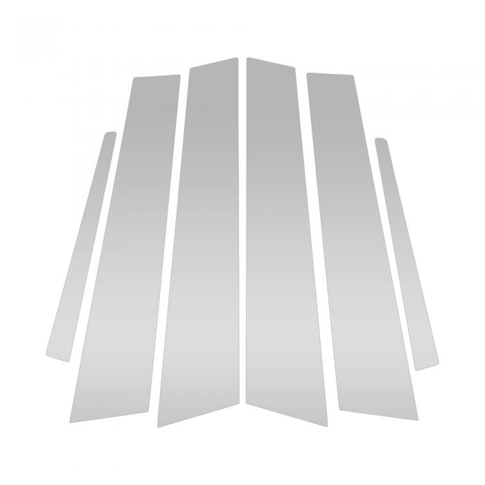 VekAuto Cadillacに対応ATS 2013-2015用6個セットのシルバートーンのフロントリア左右ドアピラーウィンドウトリムアンチスクラッチステッカーピラーポストドアアウターエクステリアカバー