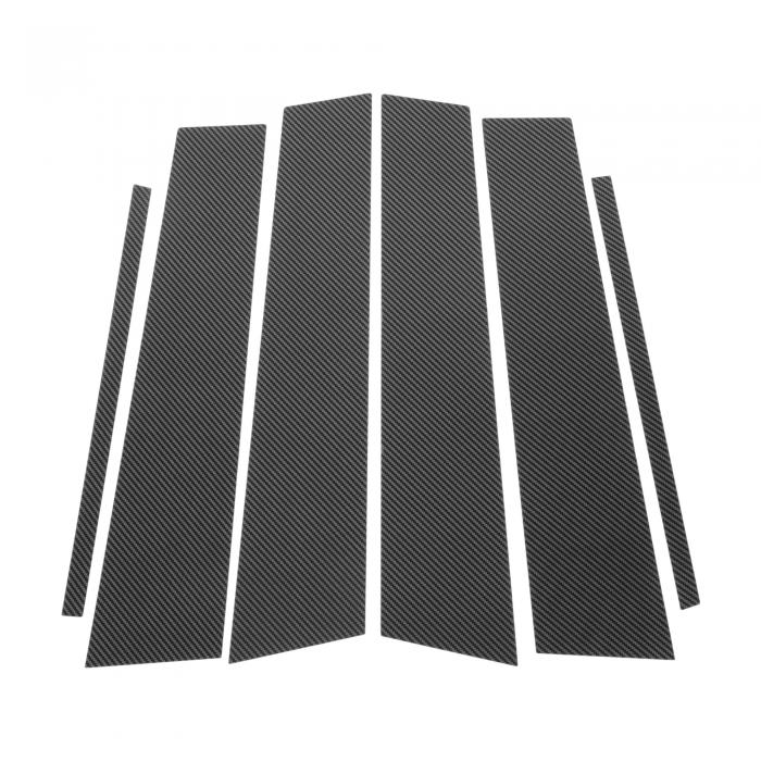 VekAuto 2019-2023年Cadillacに対応XT4用6個入りドアピラーウィンドウトリムカーボンファイバーパターンブラックフロントリア左右アンチスクラッチステッカーピラーポストカバー