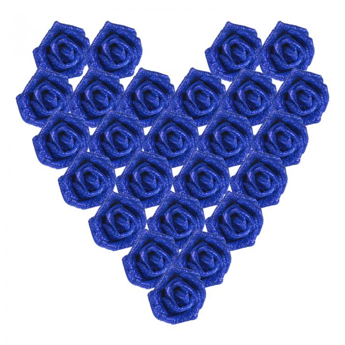 PATIKIL グリッターロー ズ、25個のフォーム人工花ローズヘッド、リアルな見た目のフェイクフラワー、D..