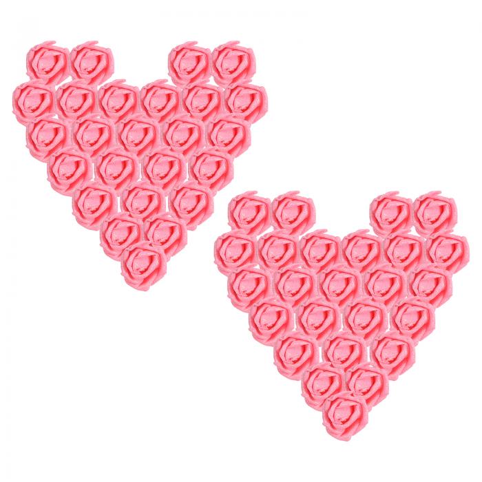 PATIKIL グリッターロー ズ、50個のフォーム人工花ローズヘッド、リアルな見た目のフェイクフラワー、D..