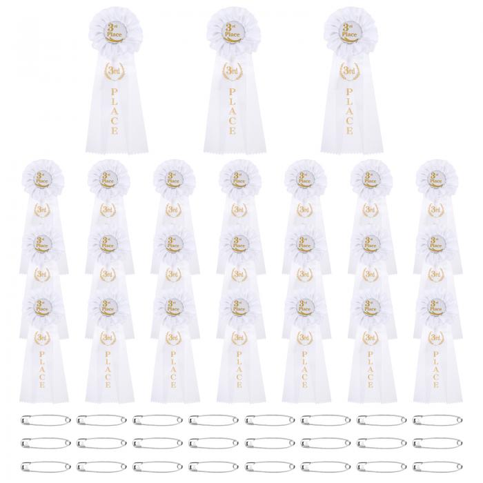 PATIKIL 24本 賞リボン 3位受賞者表彰リボン 賞品リボン 参加メダルリボン 競技スポーツイベント用 ホ..