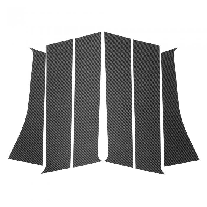 VekAuto Mitsubishiに対応アウトランダー2014-2020用の6個入りドアピラーウィンドウトリム カーボンファイバーパターンブラック フロント左右アンチスクラッチステッカーピラーポストカバー