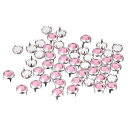 200個 ラインストーンスタッドリフィル 8mm 魅力的な4本爪 ネイルヘッドスタッド装飾リベット DIYレザークラフト用 装飾用リベット(ピンク)