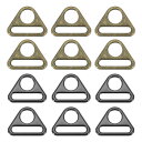 PATIKIL 0.8インチ三角バックルアジャスター、12個の三角Dリングメタルバックル、バッグストラップ用バー回転クリップ、黒/ブロンズ