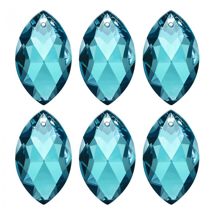 PATIKIL K9水晶ペンダントオーバルビーズ、6個38mmシャンデリアプリズムパーツハンギングビーズDIYラン..