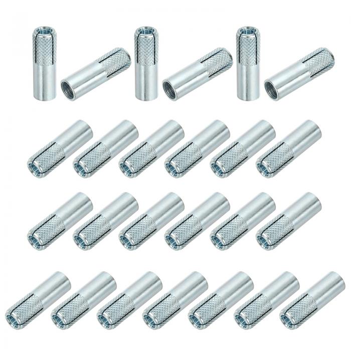 PATIKIL M12 ドロップインアンカー 25個 ジンクメッキ炭素鋼製 ソリッドニューリングコンクリートアン..
