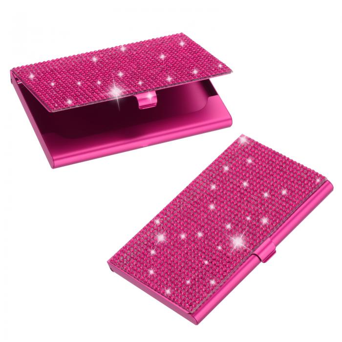 PATIKIL ブリング合金名刺入れ、2個のラインストーン名前クレジットカードオーガナイザーブリングポケ..