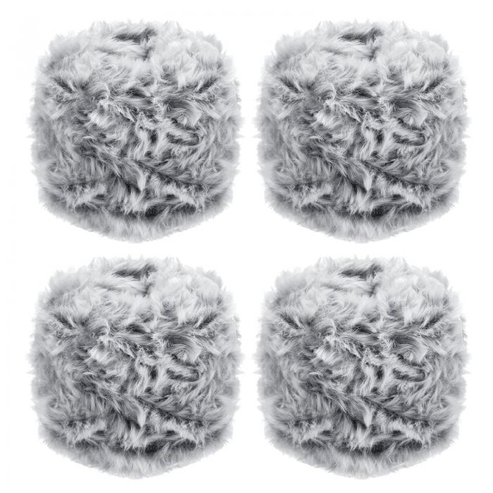 PATIKIL 毛糸 64m ふわふわ フェイクファー糸 約100g 4玉 柔らかい フェイクファー生地 かぎ針編み DIY..