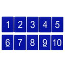 PATIKIL 10個入り 長方形 番号タグ 1-10 3x4CM 番号キータグ プラスチック製 番号付き 整理用 抽選賞品 フィールドセールス 衣類ラベル ブ...