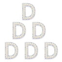 PATIKIL 文字D 6個 DIY ラインストーン アルファベット デコパーツ 装飾 パーツ イニシャル アクセサリーパーツ プレゼント カラフルホワイト