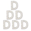 PATIKIL 文字D 6個 DIY ラインストーン アルファベット デコパーツ 装飾 パーツ イニシャル アクセサリーパーツ プレゼント ホワイト