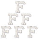 PATIKIL 文字F 6個 DIY ラインストーン アルファベット デコパーツ 装飾 パーツ イニシャル アクセサリーパーツ プレゼント ホワイト
