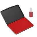 PATIKIL 6.7"x 4.7" 大型スタンプパッド 洗えるクラフトインクパッド ゴムスタンプカード作成 スタンピング スク ラップブック 指紋 足型 手形用インク付き 赤/黒