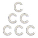 PATIKIL 文字C 6個 DIY ラインストーン アルファベット デコパーツ 装飾 パーツ イニシャル アクセサリーパーツ プレゼント カラフル ホワイト