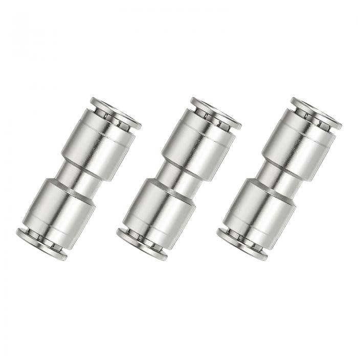 PATIKIL エアーラインフィッティング 1/3" ストレート ニッケルメッキ真鍮 プッシュ・トゥ・コネクト ..