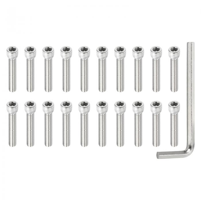 PATIKIL 1/4インチ-20 x 1-3/8インチ ソケットヘッドボルト、20個 304ステンレス鋼六角ソケットボルト..