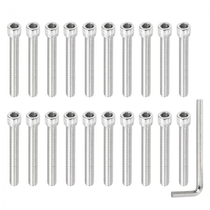 PATIKIL 1/4インチ-20 x 2インチ ソケットヘッドボルト、10個304ステンレス鋼六角ソケットボルト、ヘッ..