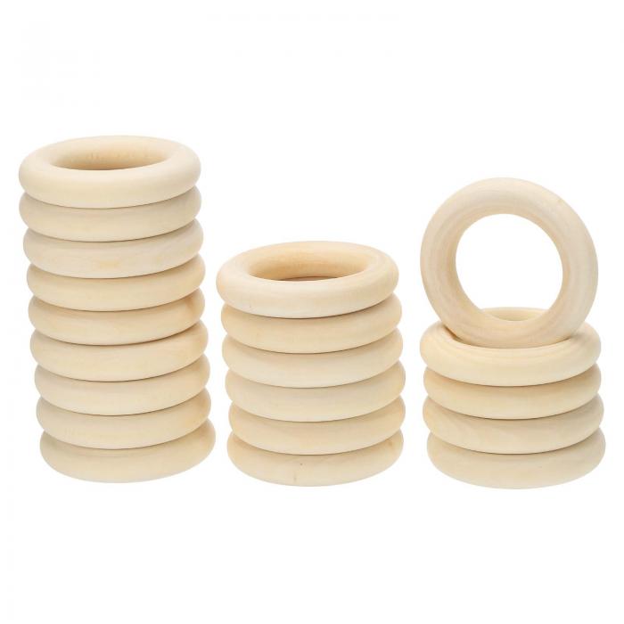 PATIKIL クラフト用50 mm / 2インチの木製リング、20個の天然木製リング未塗装マクラメリングサークルクラフトペンダントコネクター宝石メイキング